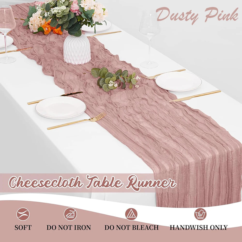 table chemin rouge bordeaux boho rustique semi transparente maison décor festive anniversaire mariage