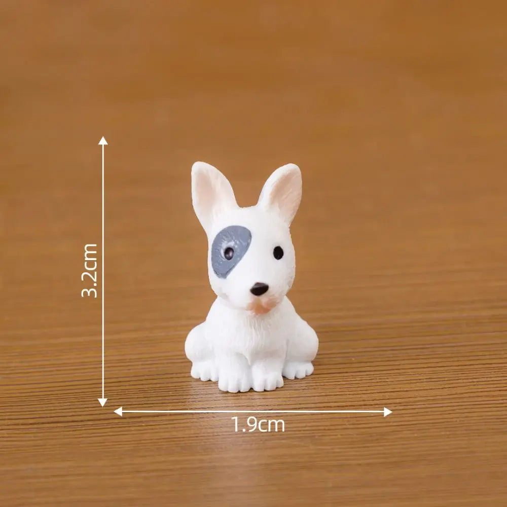 figurines chiens mignons résine cartoon peluche yeux colorés extérieur ornements micro paysage