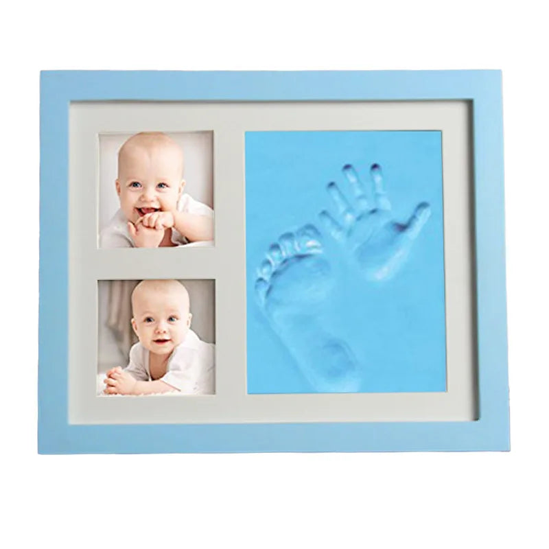 cadre photo enfant empreintes main pied blanc clips classique matériau opacité souvenir croissance