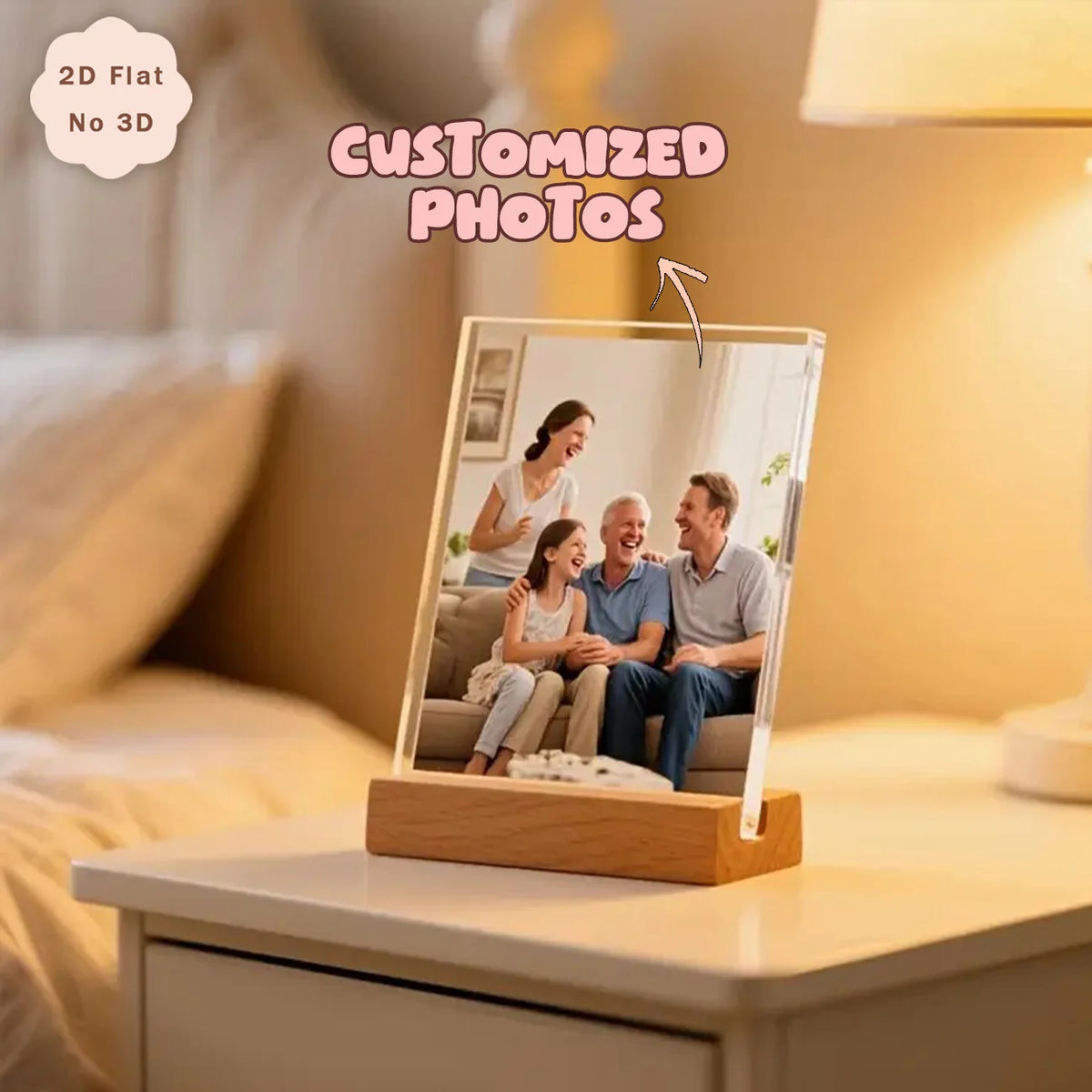 cadre photo transparent moderne support bois 15x20cm photo familiale personnalisable acrylique minimaliste