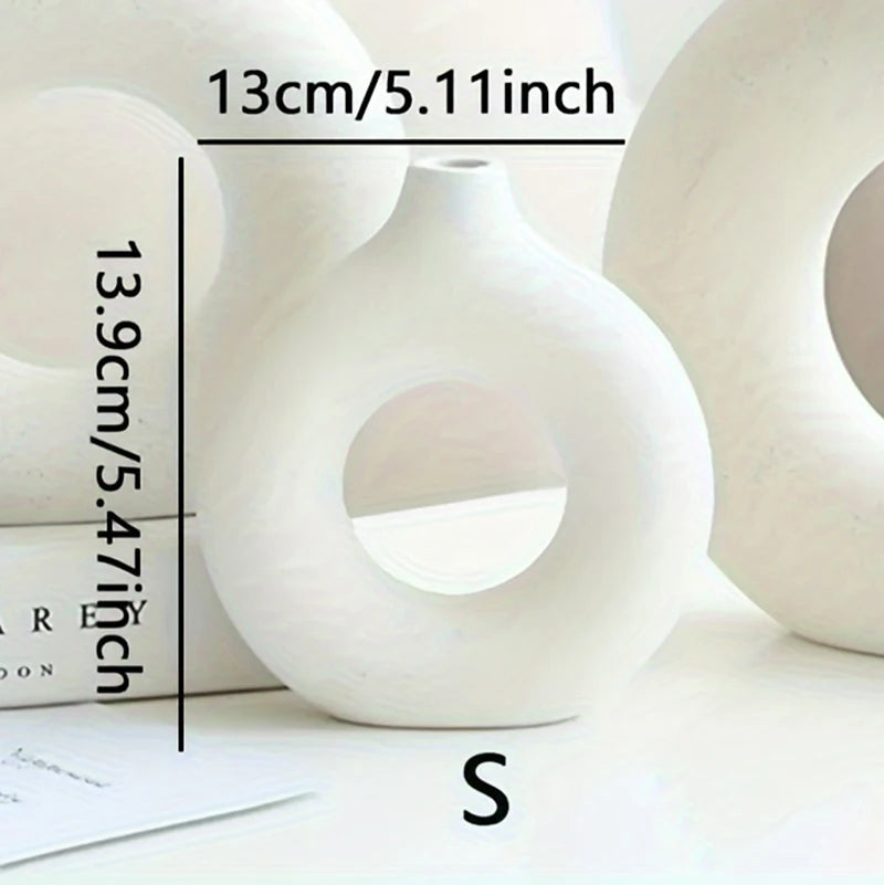 vases céramique blanc modernes minimalistes texture granuleuse fleur artificielle