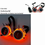 lunettes lumineuses led futuristes transparentes paillettes circuit imprimé élastique fête rave club nuit