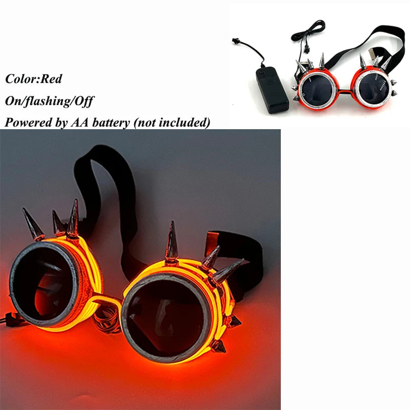 lunettes lumineuses led futuristes transparentes paillettes circuit imprimé élastique fête rave club nuit