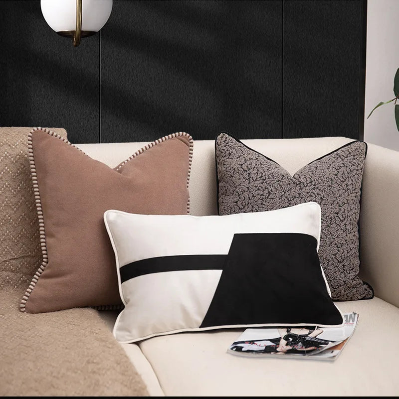housse coussin motif géométrique tissu chenille contemporain décoration salon voiture lit chaise ornementale