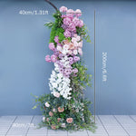 arche décorative florale violet rose blanc vert fleurs artificielles feuillage classique extérieur mariage événement