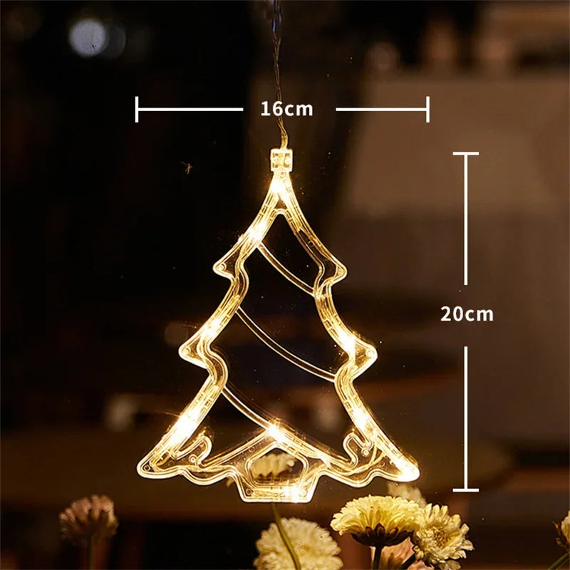 décoration noël guirlande lumineuses étoiles sapins cloches rennes moderne blanc doré