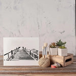 stencils graphiques blancs noirs pont bois minimaliste bricolage peinture murale decoration papier artisanal