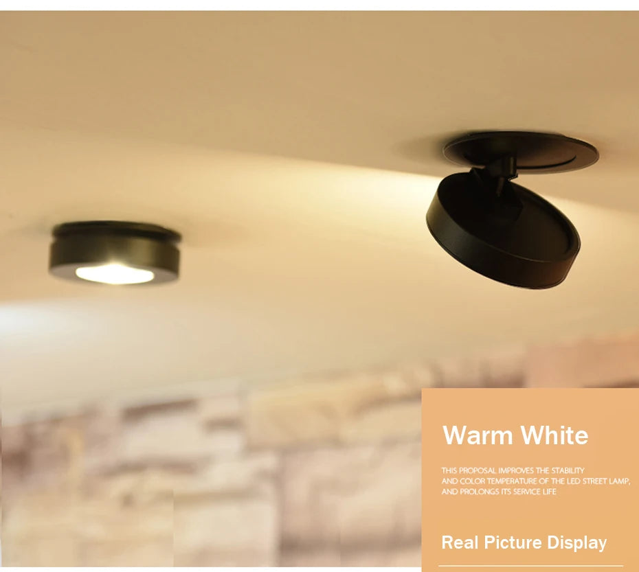 Spot LED dimmable 220V blanc noir moderne minimaliste fixé vis 6000K 4000K 3000K
