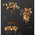 Suspension lumineuse moderne dorée transparente nid d'abeille 90 260V 2000 82000 lumens