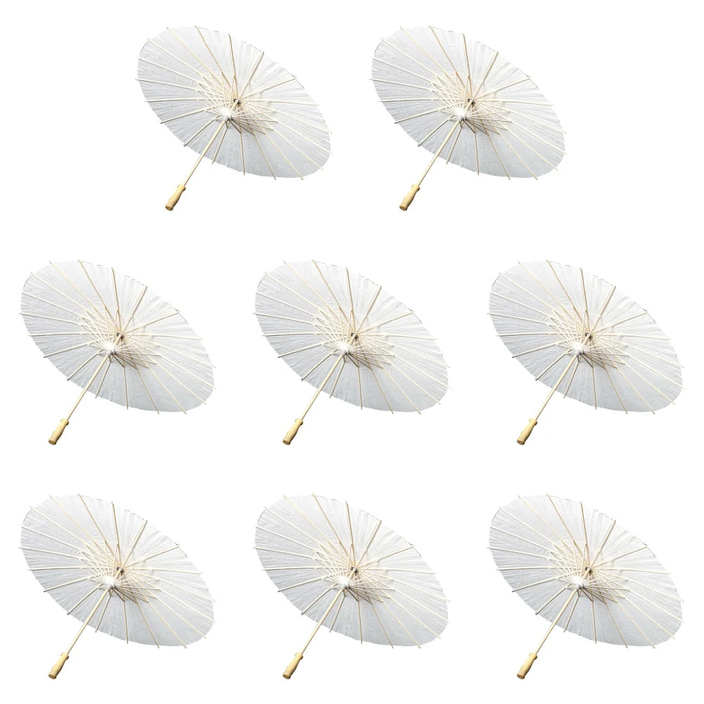 parapluie traditionnel blanc sans motif opacité vintage poignée bois résistant soleil