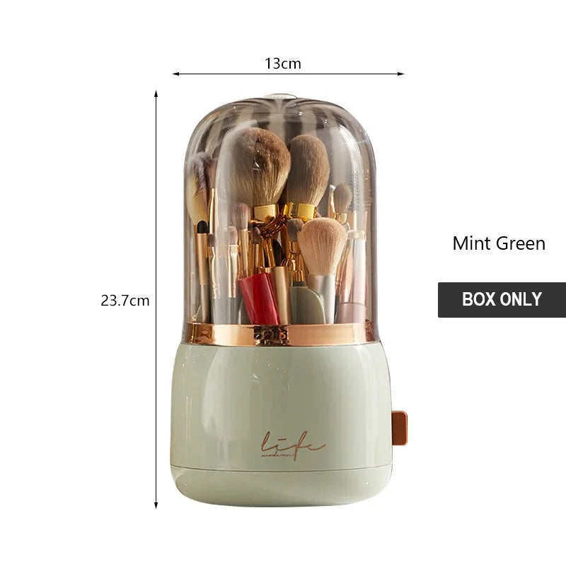 boîte rangement cosmétique moderne noir vert élégante deux étages poignées skincare makeup caddy