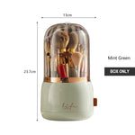 boîte rangement cosmétique moderne noir vert élégante deux étages poignées skincare makeup caddy