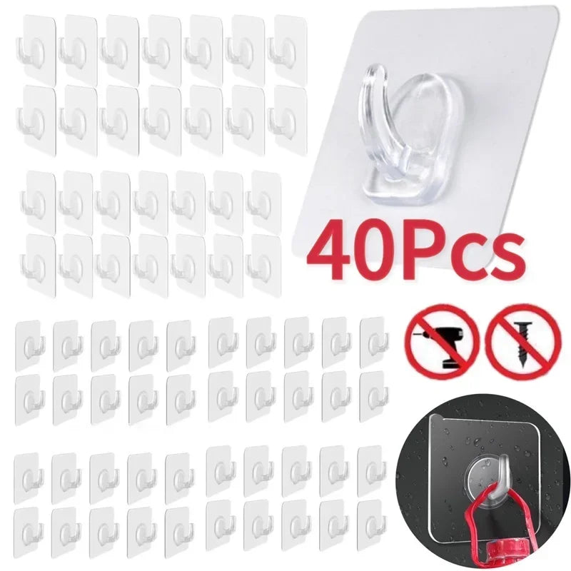 crochet mural transparent adhésif pvc moderne porte serviettes porte clés support charge lourde organisation