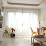 rideau blanc moderne transparent fenêtre salon chambre décoration maison chic
