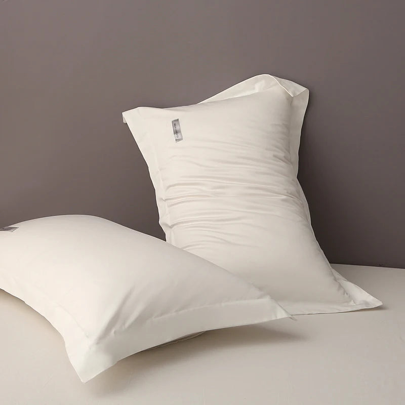 taies d'oreiller coton égyptien bleu texture satinée moderne 30x50cm 40x60cm 48x74cm 2pièces