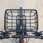 panier vélo métal noir orange grille utilitaire sac guidon accessoires cyclisme porte bagages fixations