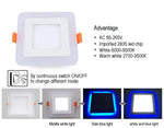 plafonnier led encastrable 6w 9w 16w 24w blanc bleu rond carré moderne