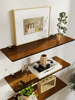 étagère murale acrylique bleu marron moderne rangement salon transparent pliante respectueux environnement única