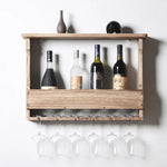 étagère vin bois rustique support verre transparent fixation murale bouteilles verres notice assemblage
