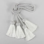 ruban franges tissé classique beige bleu marine deco couture artisanal pendentifs accessoires bricolage