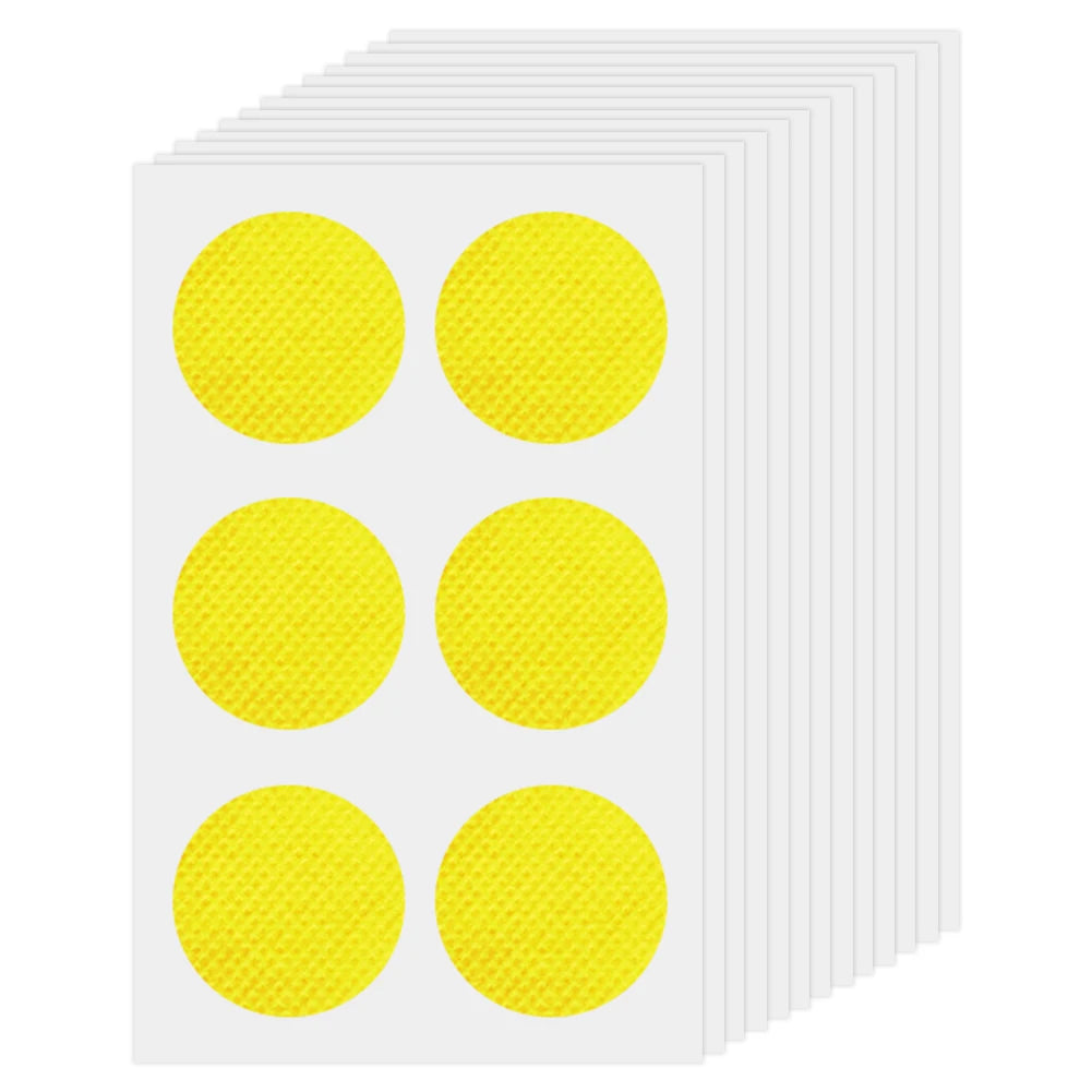 patchs anti moustiques autocollants vert orange jaune points noirs adhésifs répulsifs naturels été extérieur