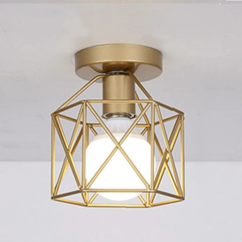 lampe moderne or noir structure métal éclairage intérieur chambre salon