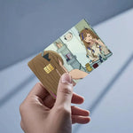 autocollants protection cartes credit debit dessin anime multicolore animaux personnages réutilisables