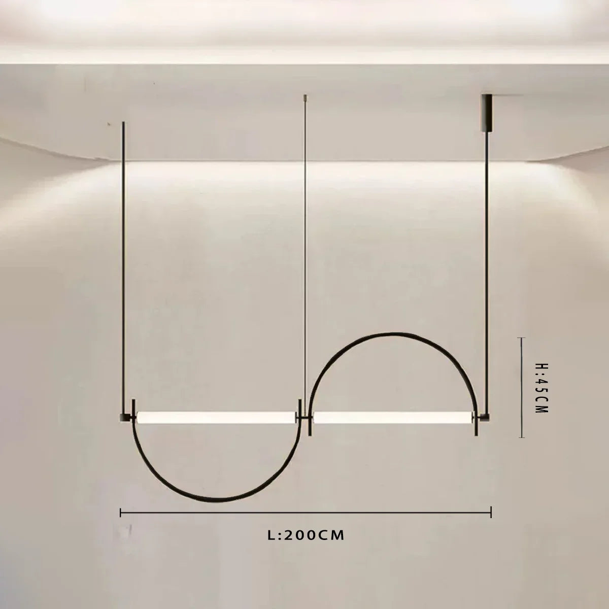 lampe suspendue moderne minimaliste noir blanc lisse 6000k 3000k 90 260V 2000 82000lm