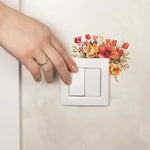 autocollants decoratifs interrupteurs motifs floraux aquarelles couleur multicolore decoratif boheme adhesifs chambre decoration