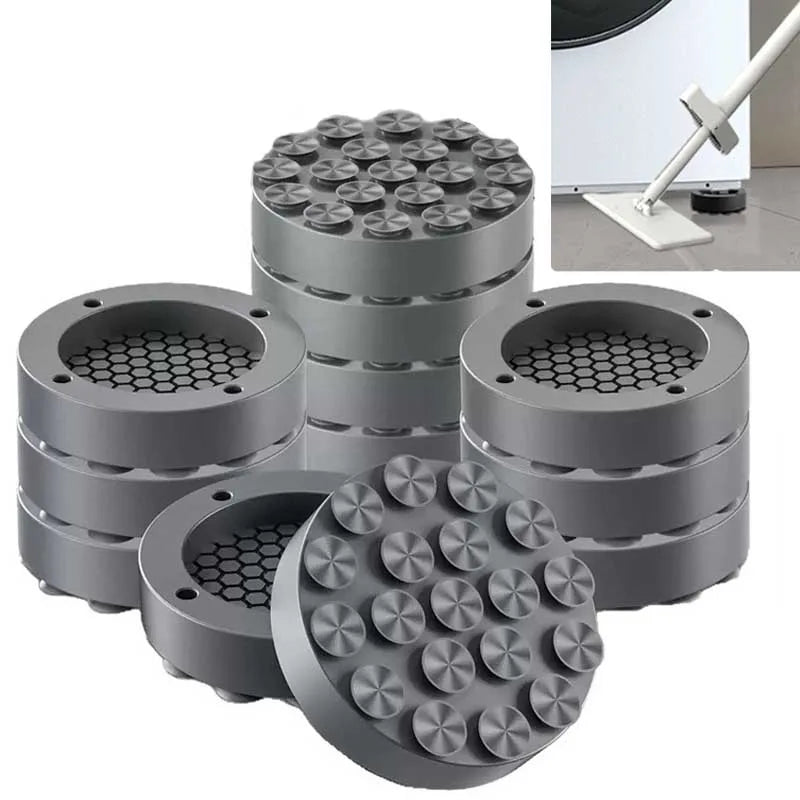 protecteurs sol machine laver gris noir perforés antivibration adhésifs modernes pack 4pcs 8pcs 12pcs