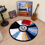 tapis floqué tufté moderne rayures colorées antidérapant polyester intérieur salon chambre sdb adultes