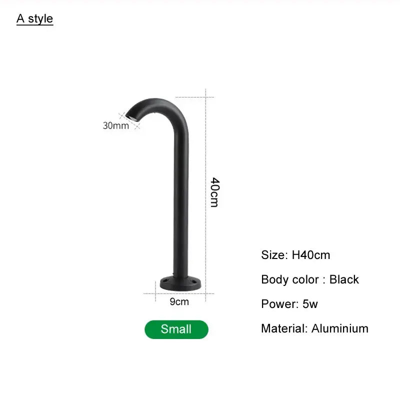 lampe solaire moderne noire 9cm 30mm 40cm hauteur jardin extérieur ip65 led 10w 249lm