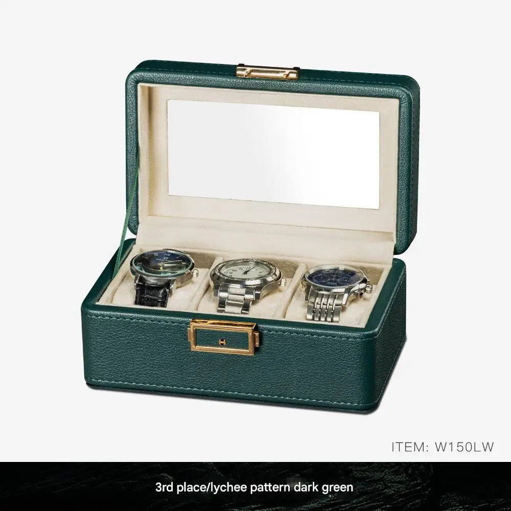 boîte rangement montres velours noir cadenas moderne 12 places storage watch box black velvet