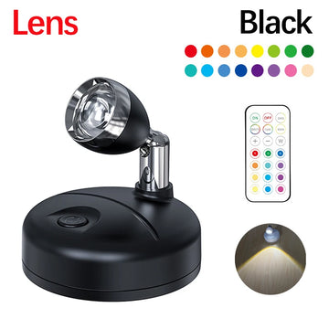 lampe murale rechargeable led rotation 360 moderne noir blanc télécommande