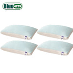 oreiller rafraîchissant fibre polyester géométrique blanc bleu clair moderne confortable coton hexagonal lit voyage