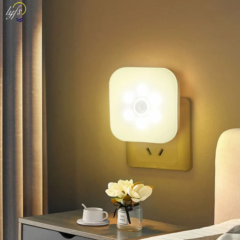 veilleuse led motion sensor lampe sans fil prise murale éclairage nuit chambre couloir moderne