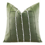 housse coussin vert olive motif géométrique contemporain polyester respectueux environnement coussin
