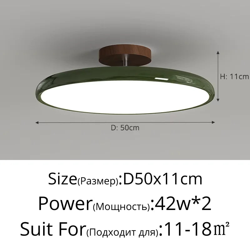 lampe led moderne minimaliste rond fer marron vert beige variable sans télécommande