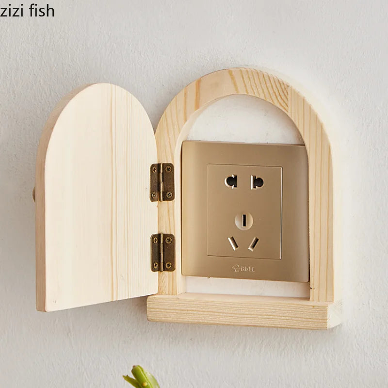 cache prise électrique moderne bois blanc marron naturel opacité vis fixation