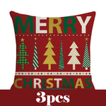 coussins carreaux rouge blanc vert doré sapins étoiles adhésifs décor noël traditionnel festive