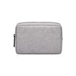 Sac main moderne toile gris clair zip compartiments internes taille 16 23 cm