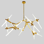 lampe suspendue moderne tube verre noir blanc doré structure géométrique scandinave suspension câble led