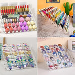 présentoir pyramidal acrylique transparent multi niveaux stockage figurines cosmétiques minimaliste