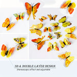 décoration murale papillons multicolores 3d aimants points adhésifs fête anniversaire mariage noël