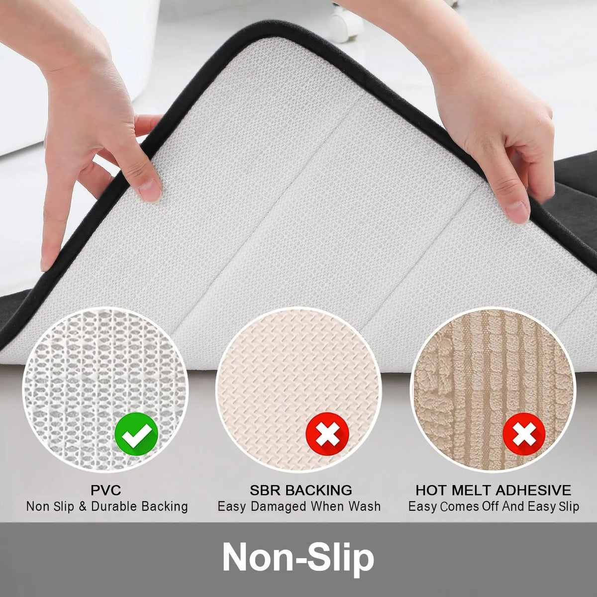 tapis massage pieds noir rayures horizontales moderne antidérapant absorbant eau respectueux environnement