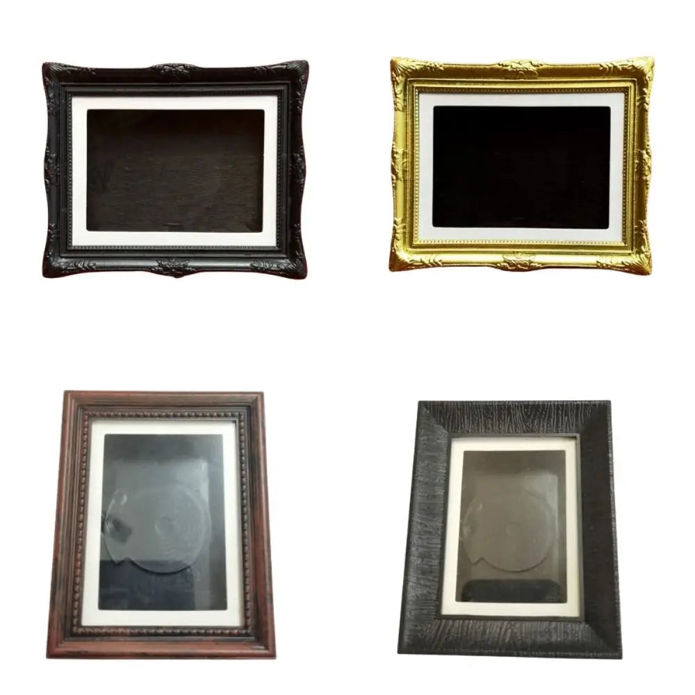 cadre photo noir ornements floraux aimants métalliques vintage classique baroque support réfrigerateur