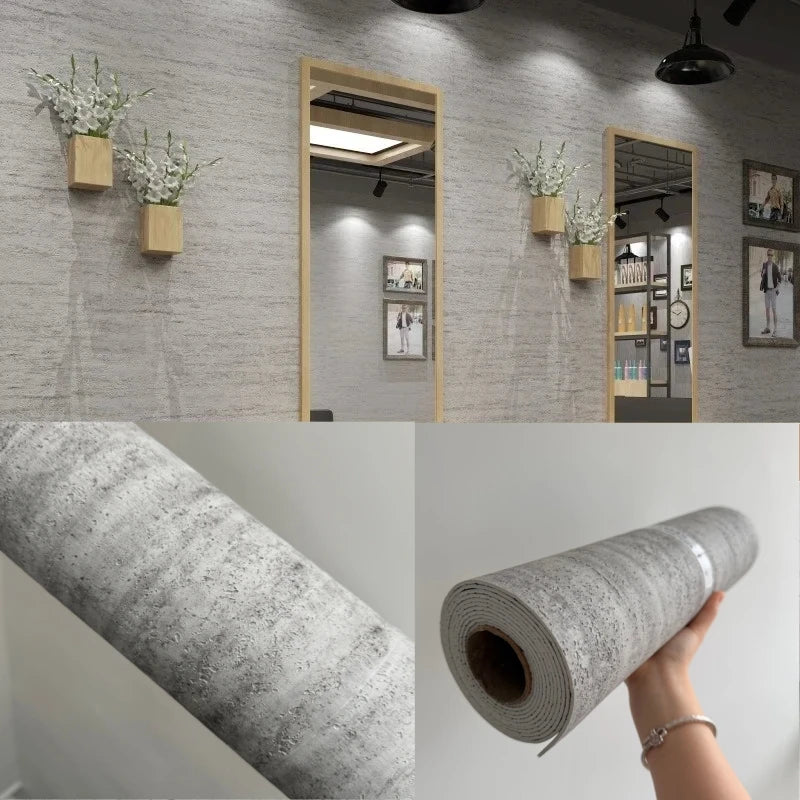 papier peint moderne texture granulée gris beige imperméable adhésif cuisine chambre salon étudiants seniors