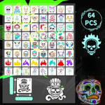 stencils pochoirs peinture tissu artisanat dessin motifs floraux champignons lunes étoiles