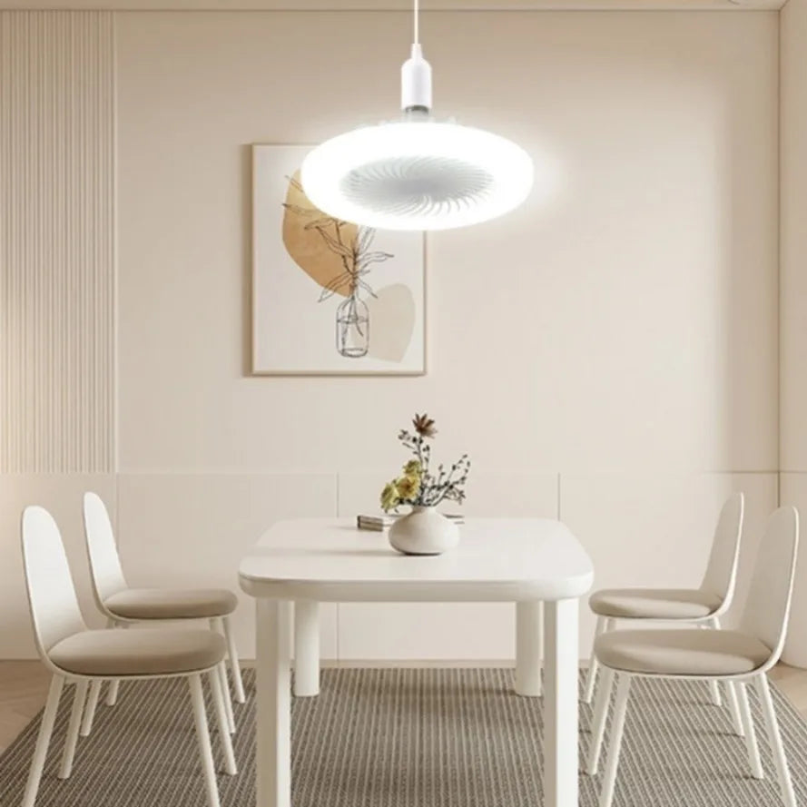 ventilateur moderne blanc rayures finies led télécommande électrique silencieux chambre salon