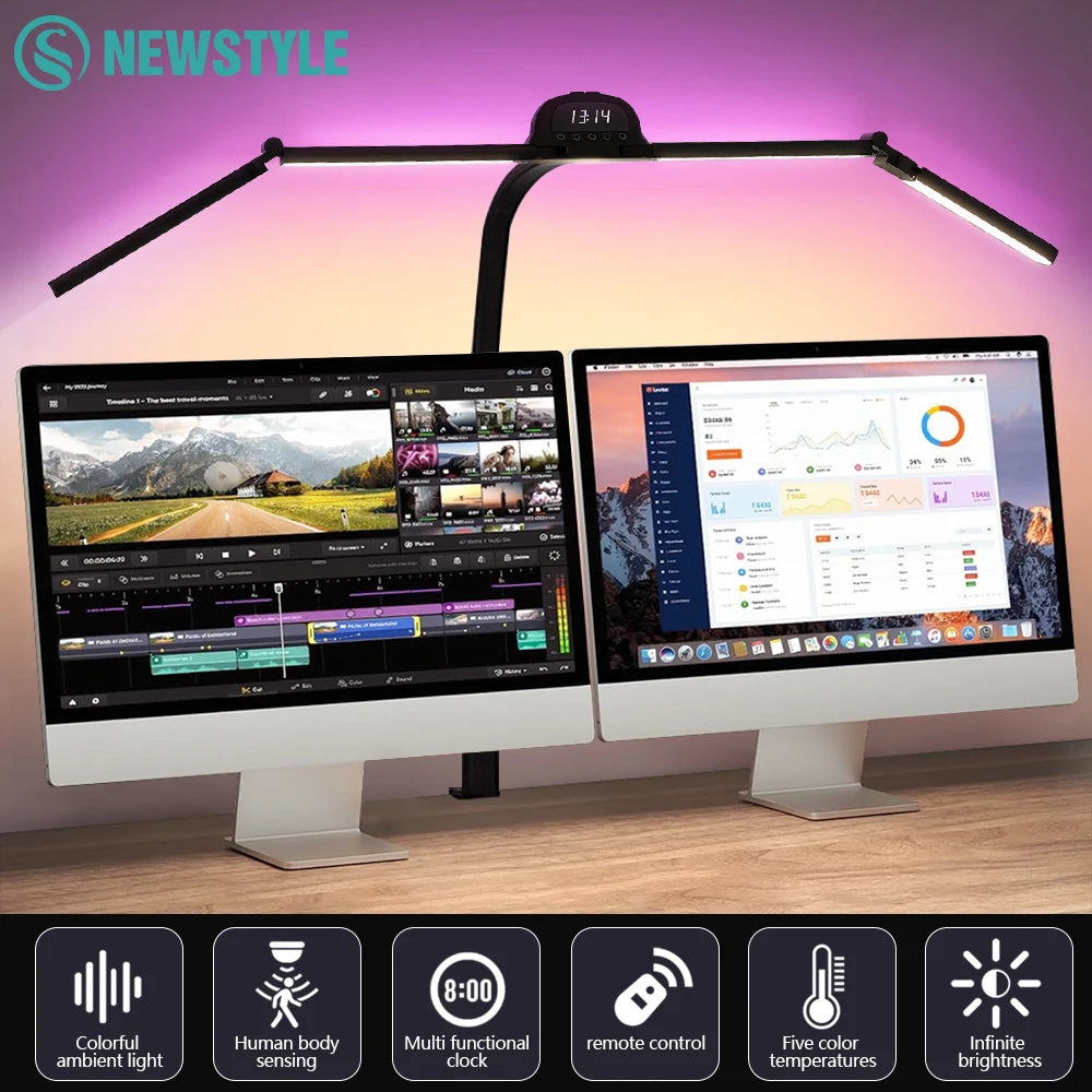 lampe led full spectre flexible moderne 120cm noir télécommande